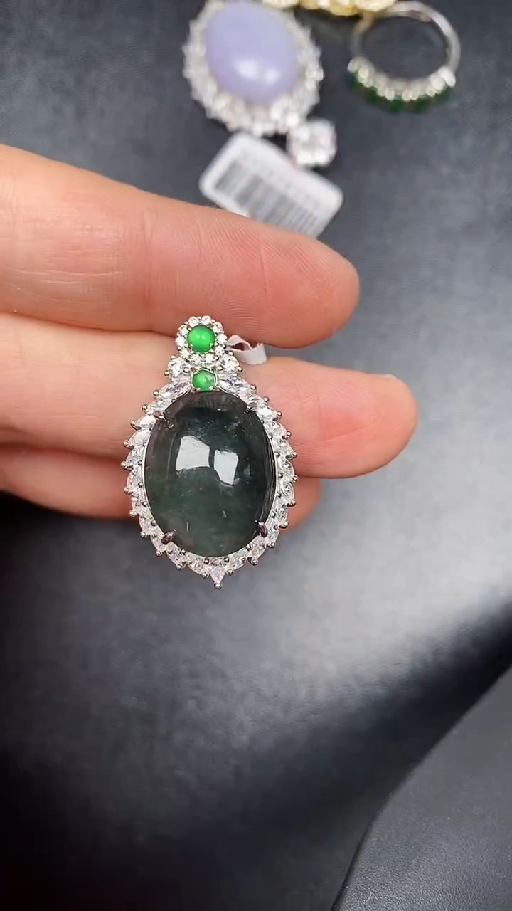 银S925镶嵌戒指翡翠2860