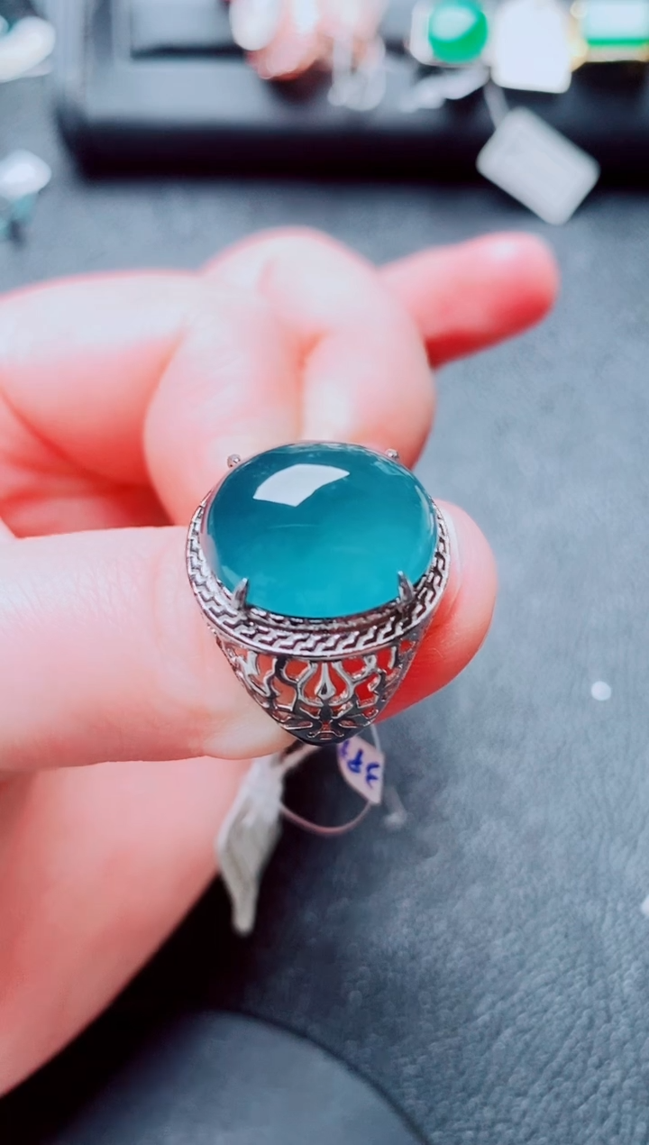 银S925镶嵌戒指翡翠1111