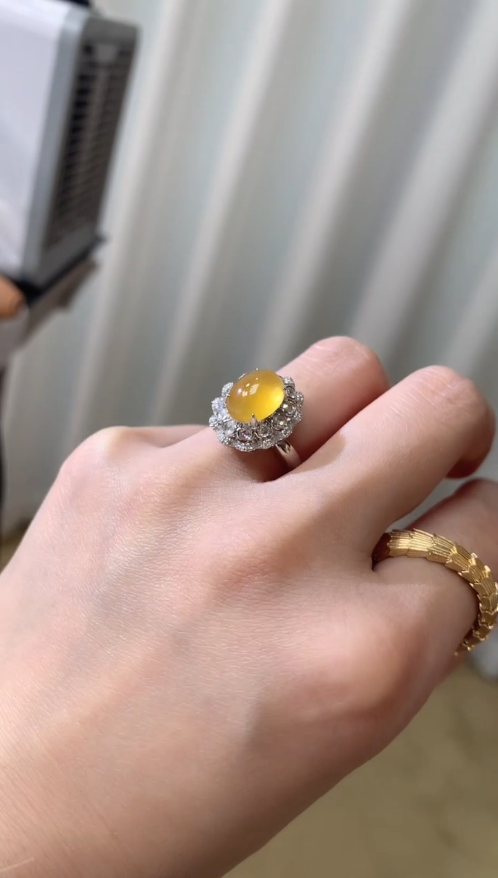 【闪购商品】翡翠戒指18K金镶嵌D36翡翠