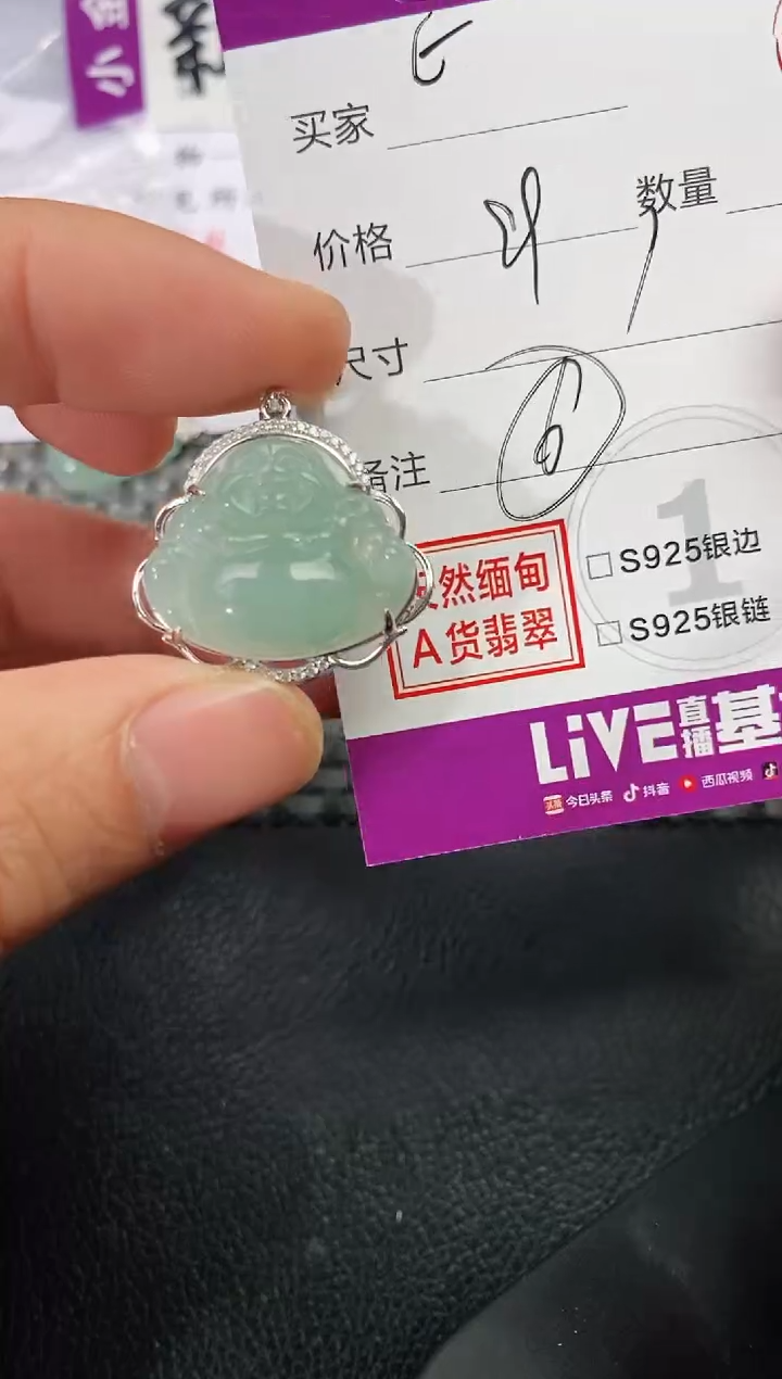 颈饰银S925镶嵌翡翠E****儿99
