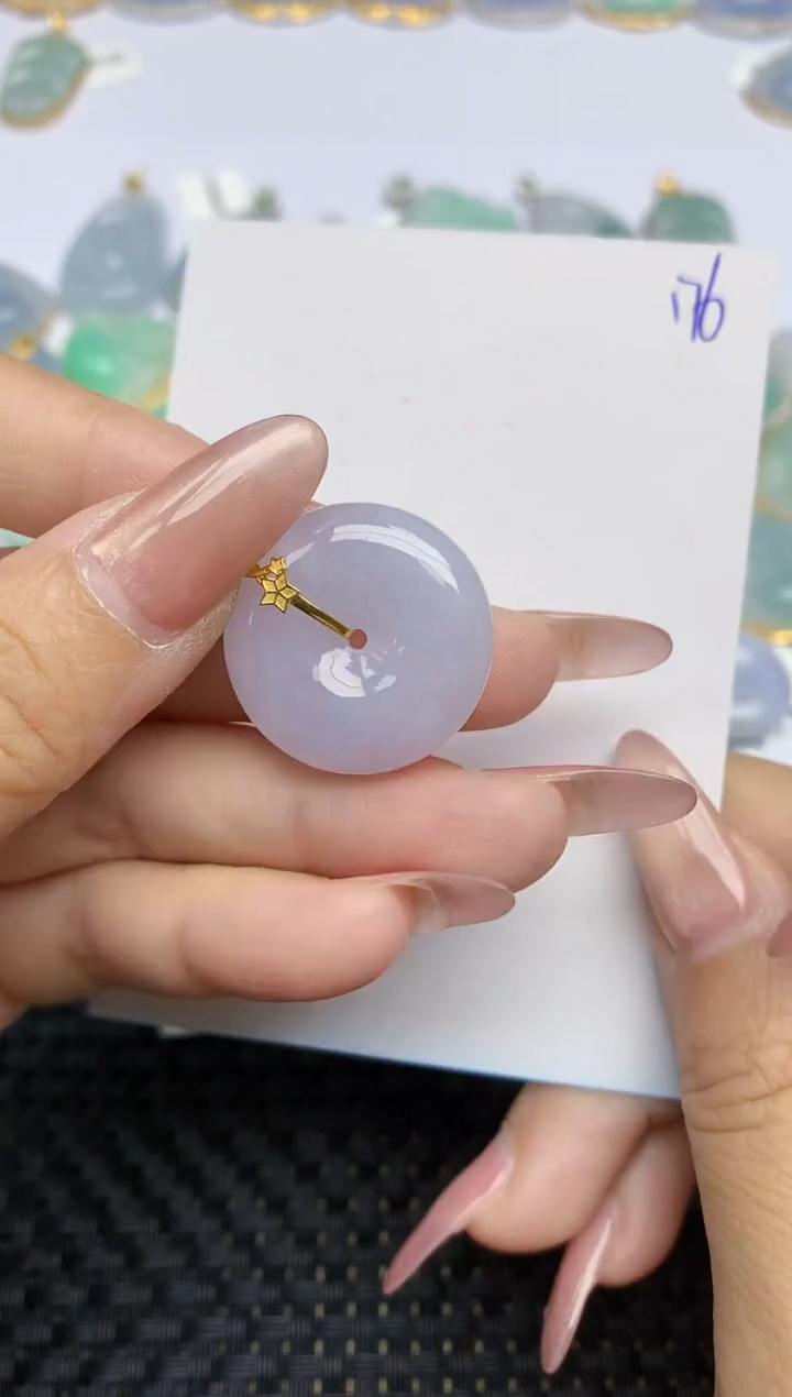 【闪购商品】翡翠颈饰18K金镶嵌天然A货翡翠 176