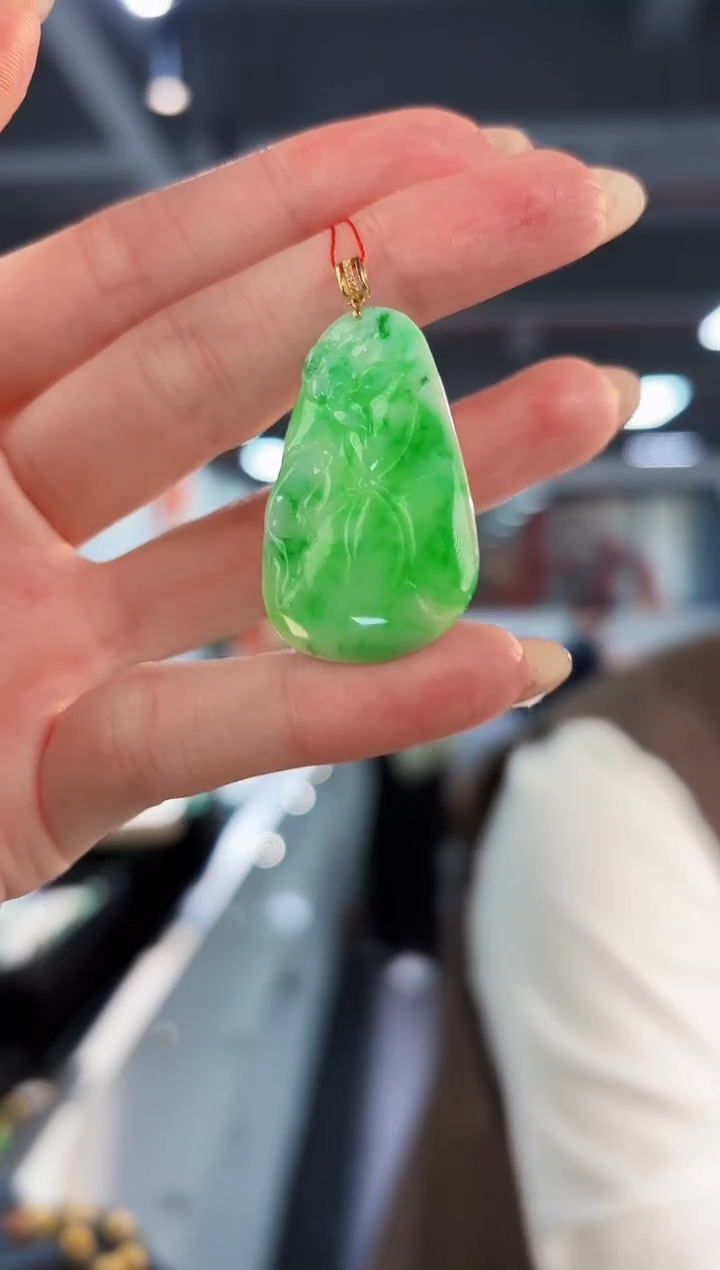 【闪购商品】翡翠颈饰18K金镶嵌缅料A货/支持复检/一件