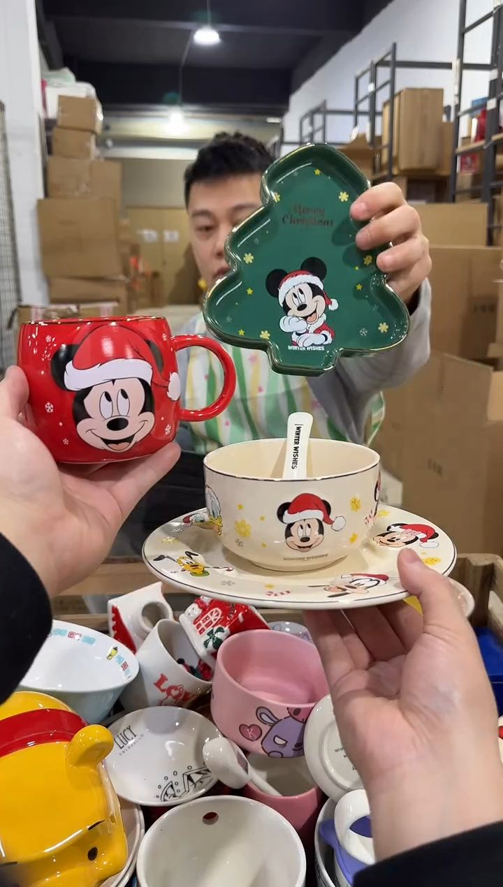 瓷片原盒圣诞米奇餐具套装