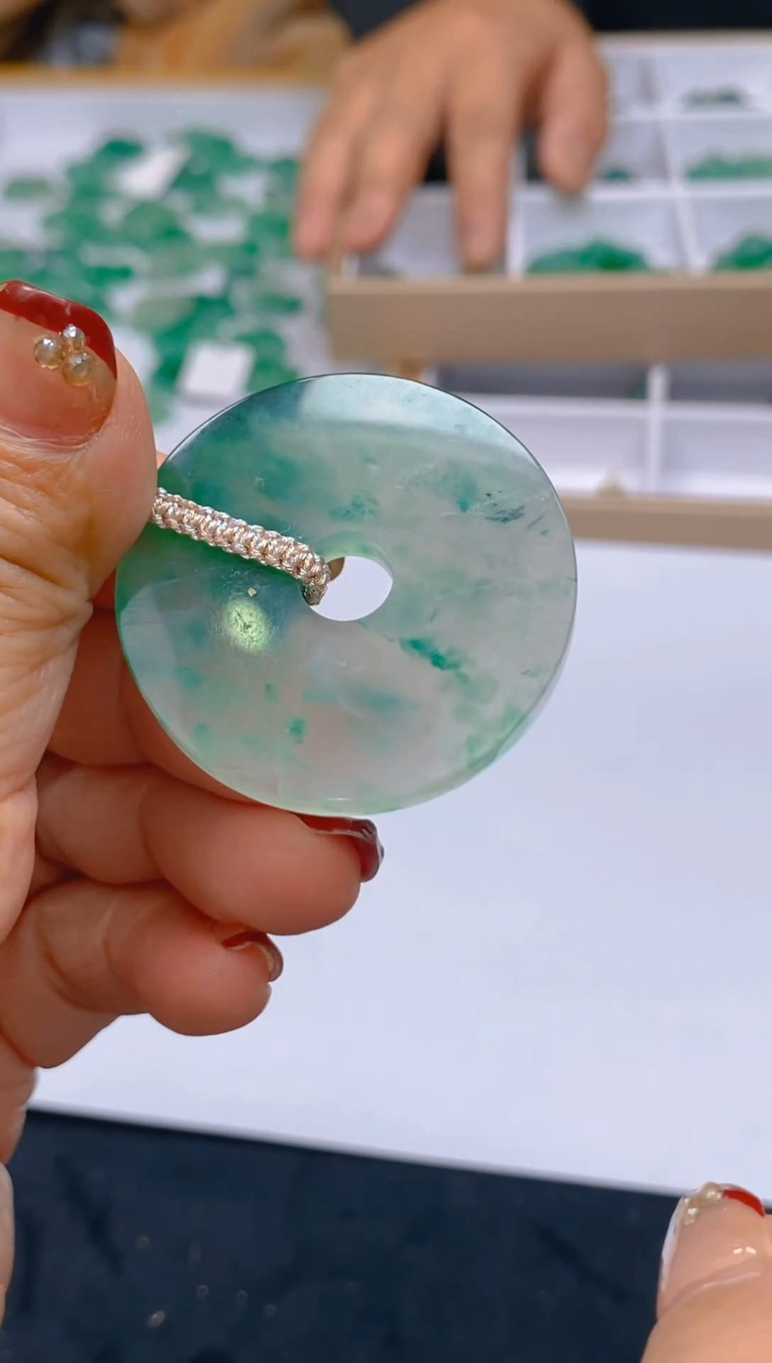 【闪购商品】石英质玉颈饰未镶嵌天然冰美人非洲翠036