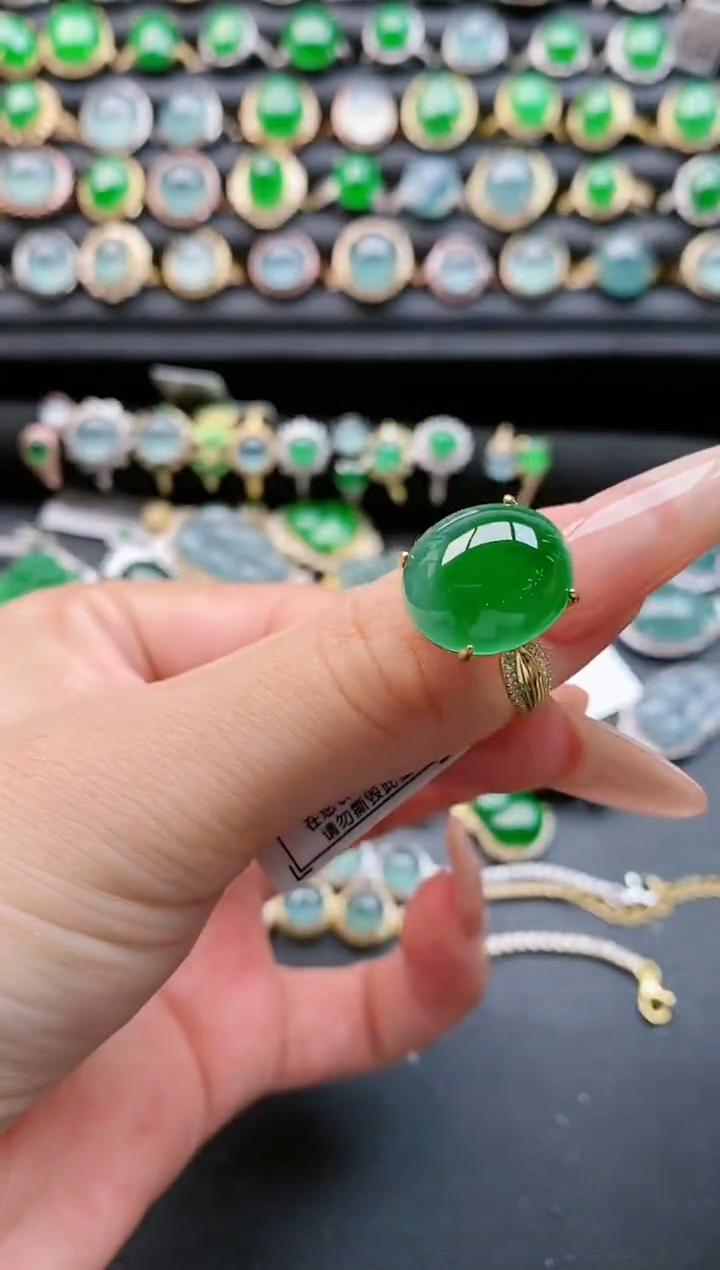 【闪购商品】翡翠戒指银S925镶嵌1111111