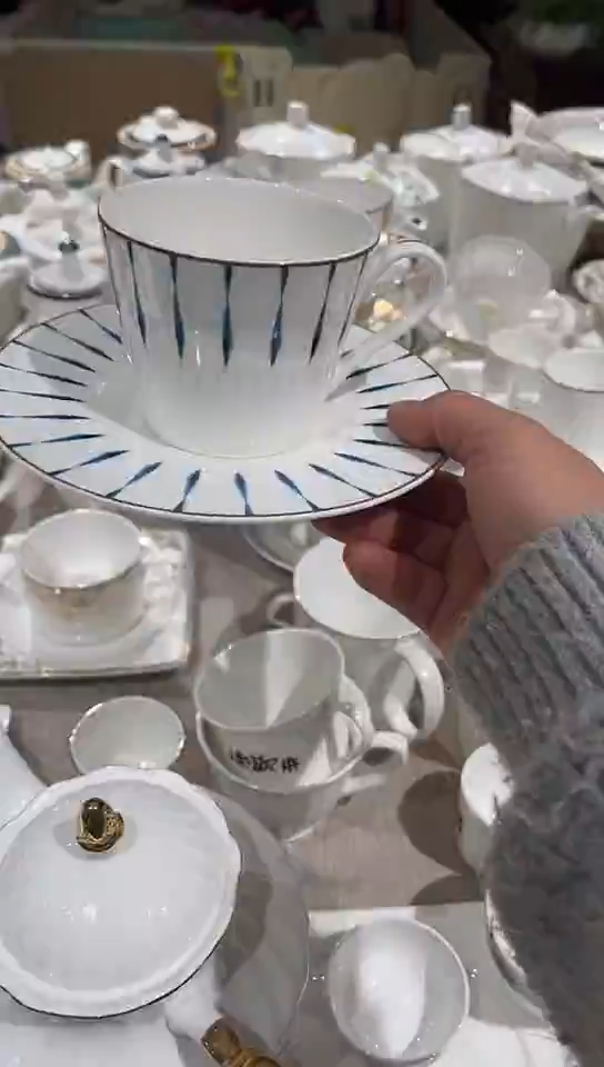 瓷咖啡杯碟1套隆达骨瓷