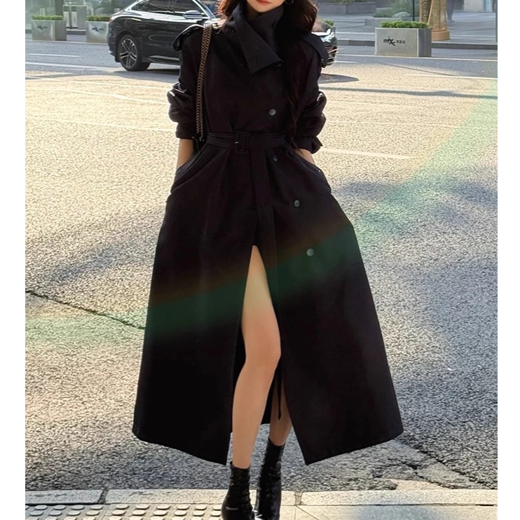 【小稳专属运补6-8】微胖大码秋冬韩系高级立领羽绒风衣外套5289