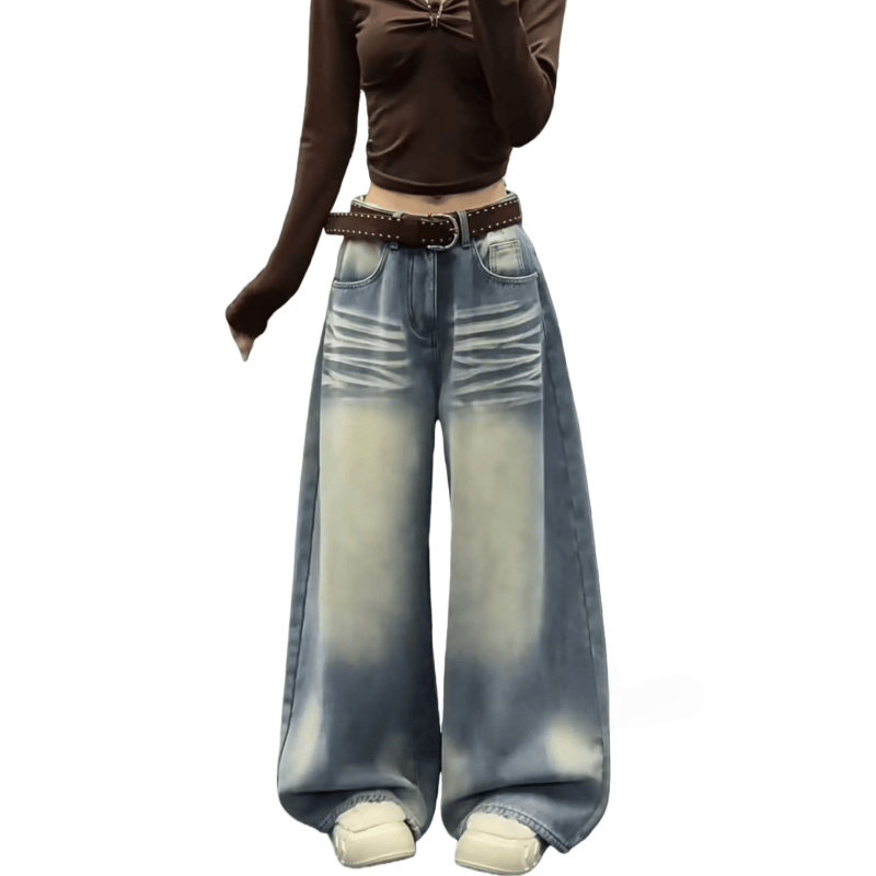 2099款加绒牛仔拖地裤「冬季新款」