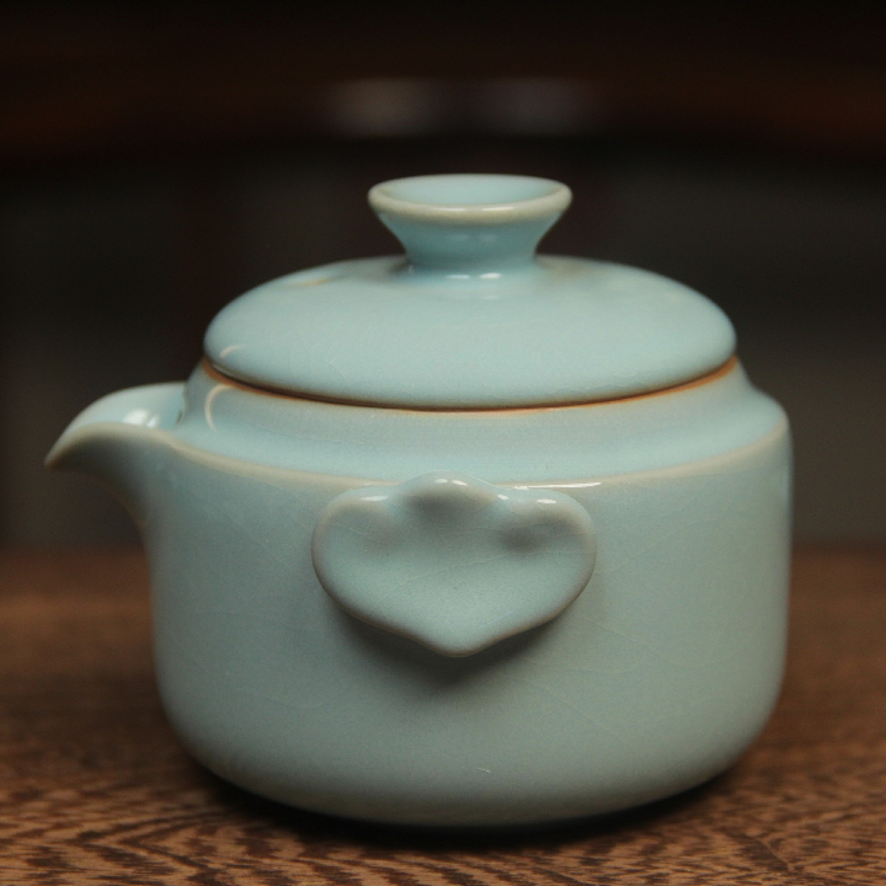 汝瓷手抓壶  青瓷天青釉冰裂纹中式便携家用时尚陶瓷水壶