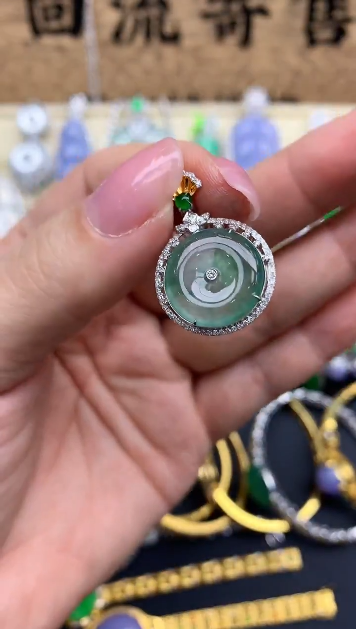 【闪购商品】翡翠颈饰18K金镶嵌429-中国好珍宝