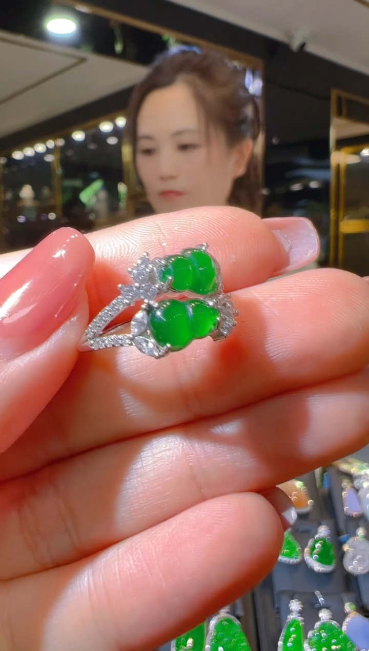 【闪购商品】翡翠戒指银S925镶嵌010  （多样性发货）