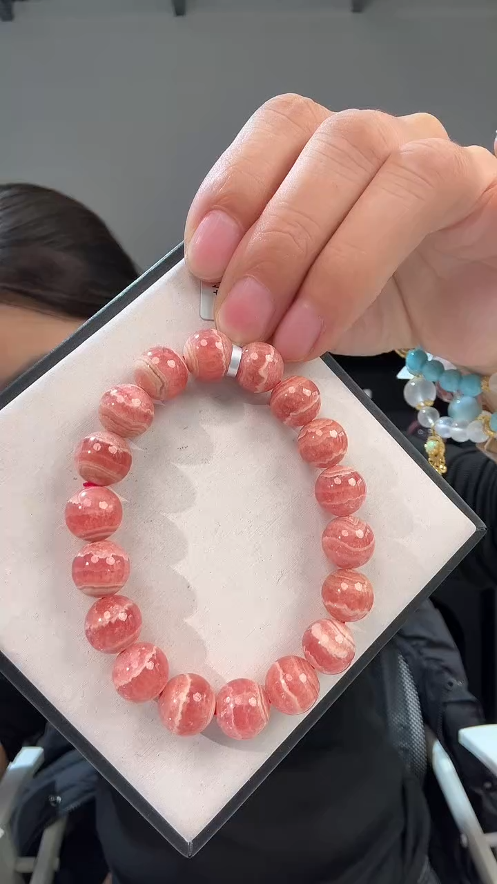 未镶嵌菱锰矿（红纹石）手链优064 约11mm