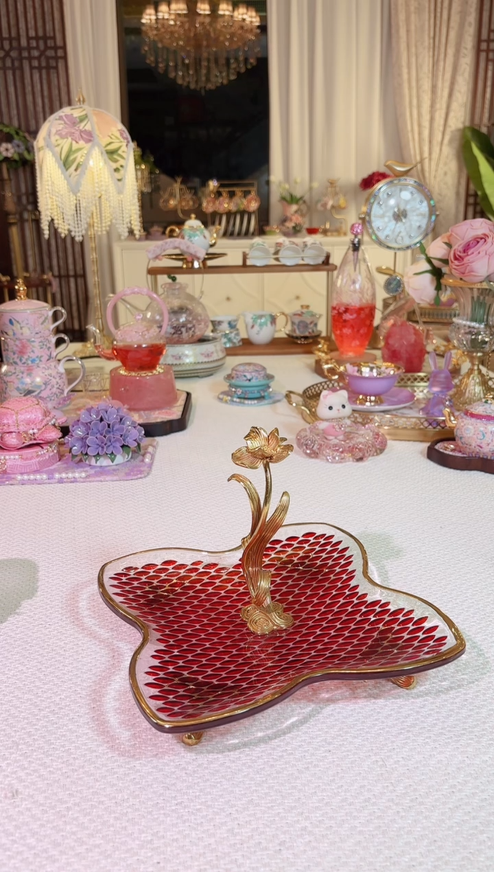 红水晶果篮-------