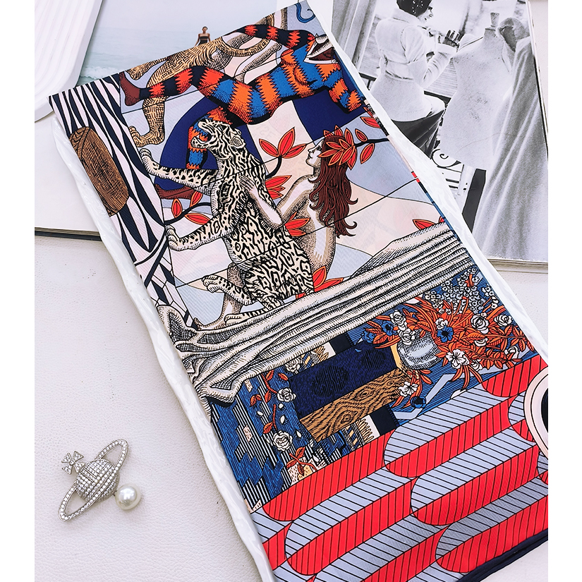  「女骑士之舞」 90cm14姆米斜纹丝巾台版印刷桑蚕丝真丝方巾