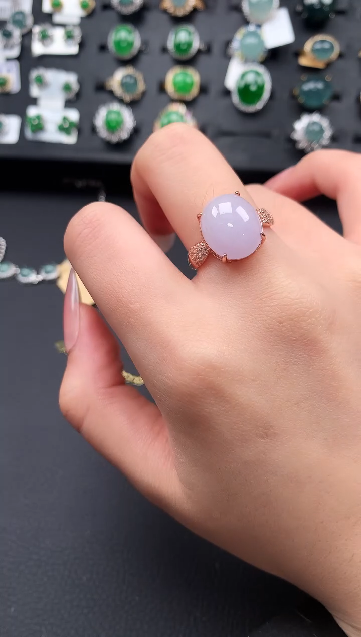 【闪购商品】翡翠戒指银S925镶嵌6341