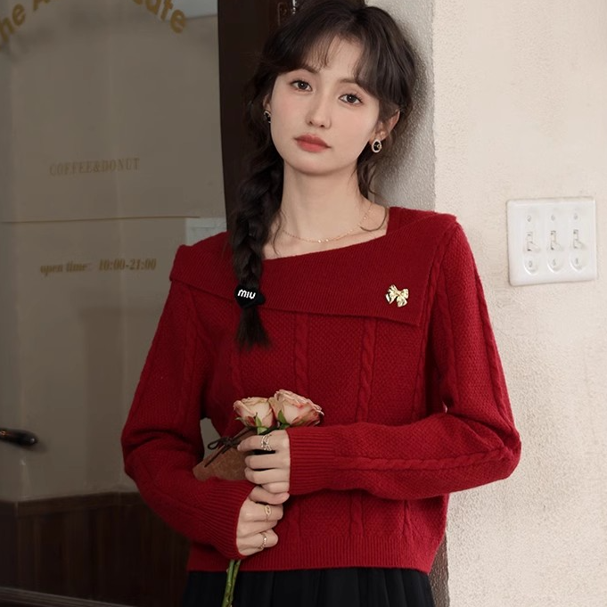 鹿向南「粉丝福利」通勤气质高级感毛衣女秋冬款显瘦上衣LXN329120