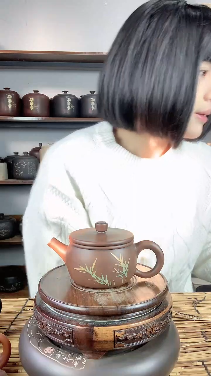 【闪购商品】罐建水紫陶手工彩填壶