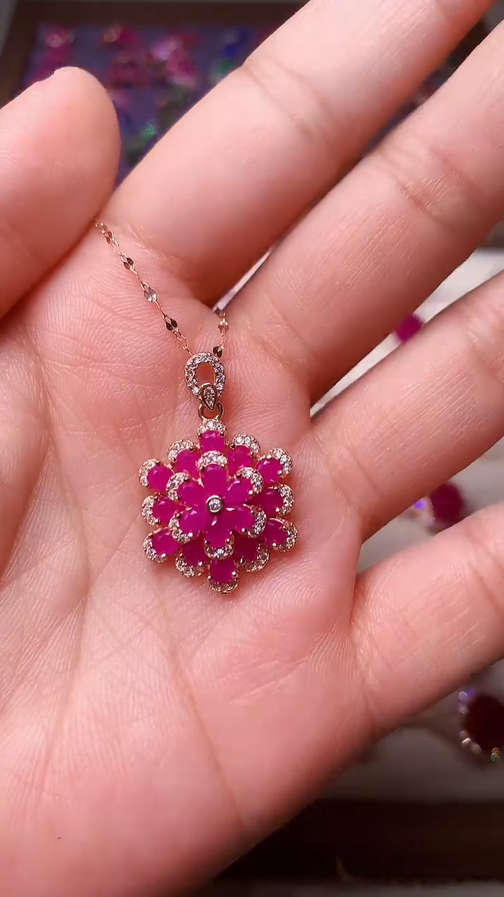 【闪购商品】红宝石颈饰银S925镶嵌000