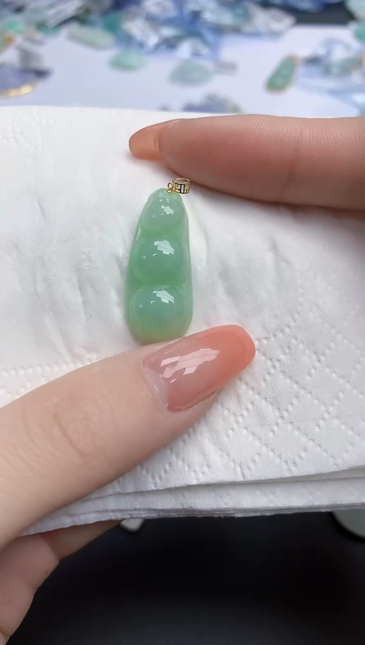 【闪购商品】翡翠颈饰18K金镶嵌天然缅甸翡翠A货