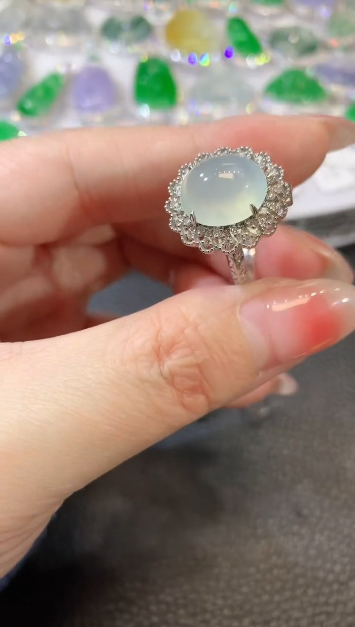 【闪购商品】翡翠戒指18K金镶嵌A87   