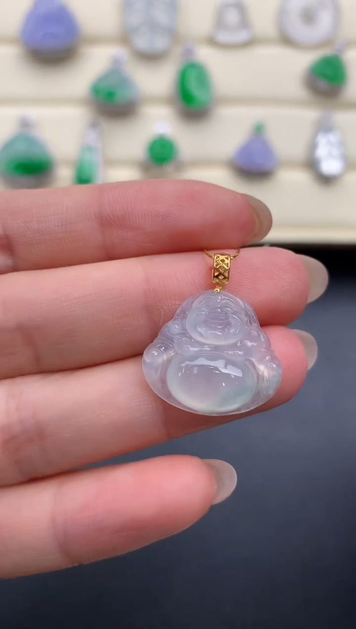 【闪购商品】翡翠颈饰18K金镶嵌Q729     