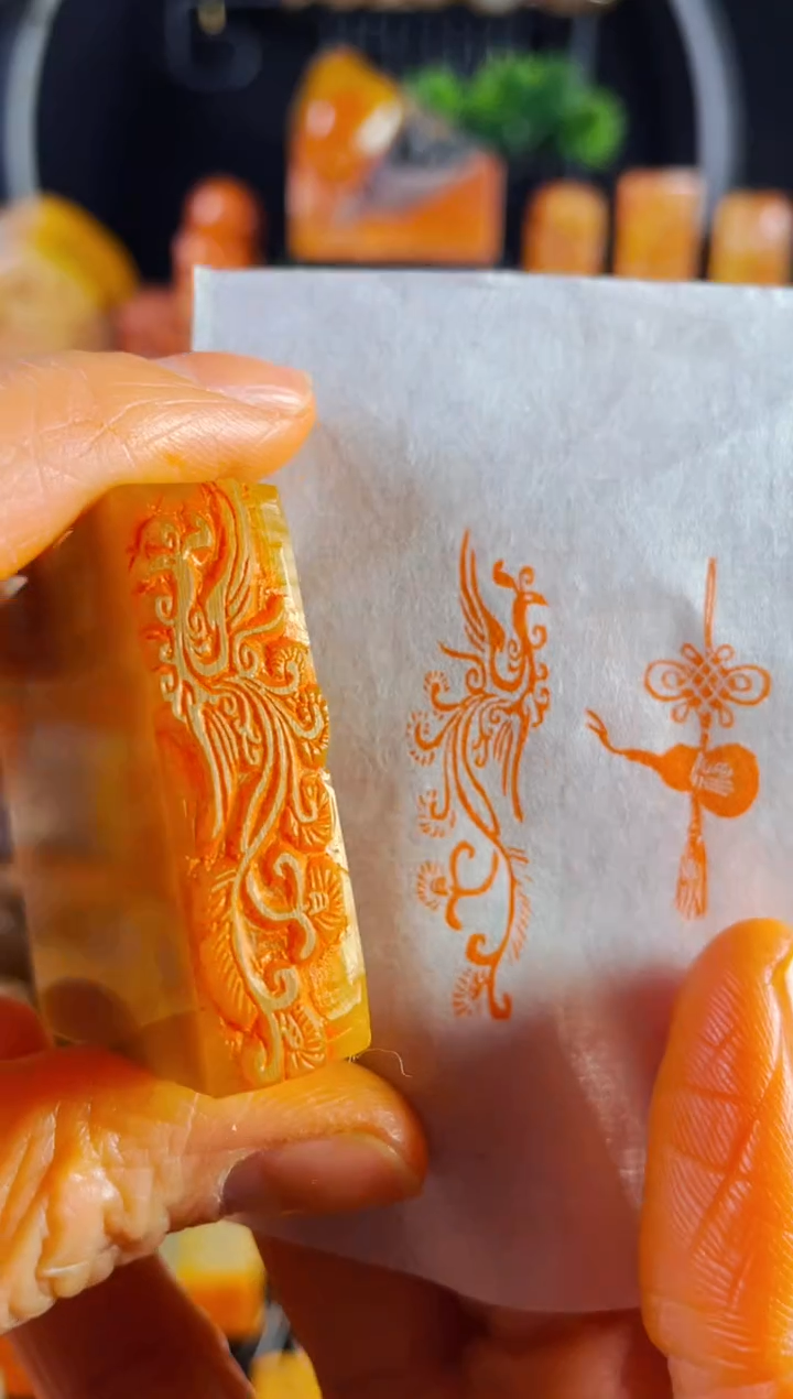 【闪购商品】巴林石印石手工篆刻《凤凰》1.2*4