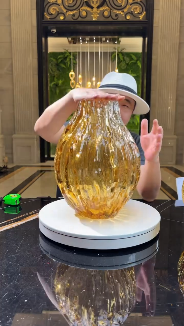 【闪购商品】茶宠AJ06441金色森林花器高款