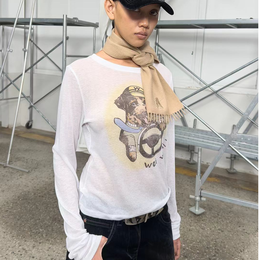 OPEN YY 25FW 设计师品牌【output】 PET CLUB 透明小狗长T