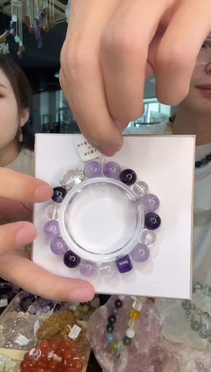 水晶手串未镶嵌薰衣草紫水手串