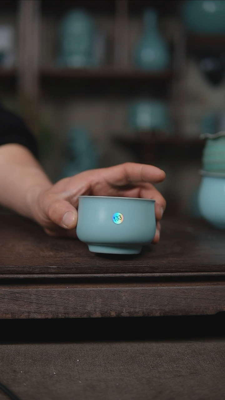 【闪购商品】杯仿古宋臻釉纯手望月杯瑕133