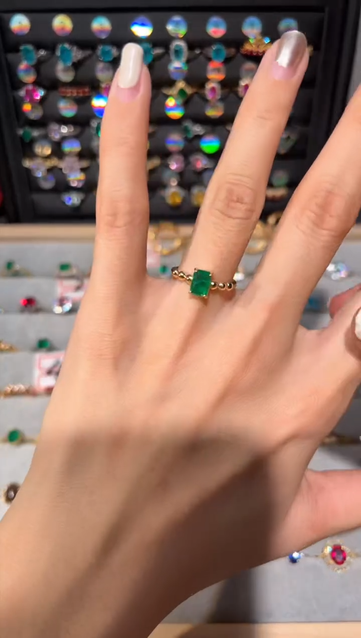 【闪购商品】祖母绿戒指银S925镶嵌0000