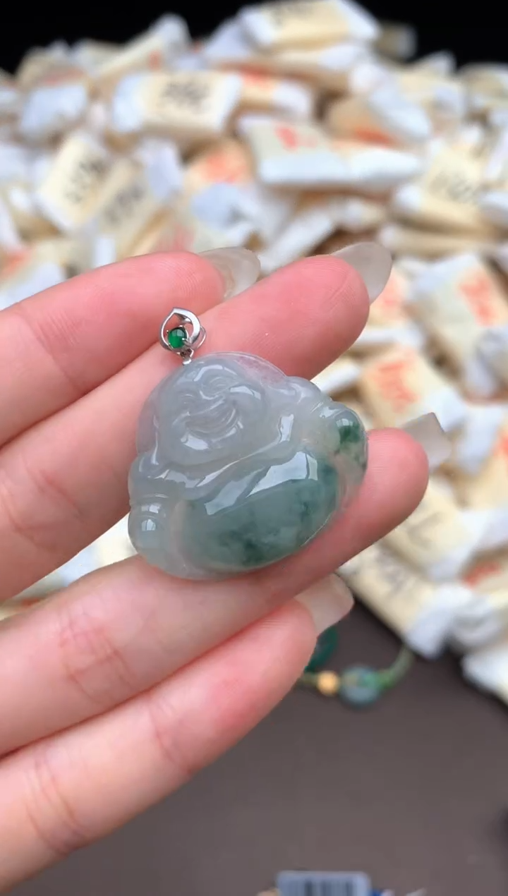 【闪购商品】翡翠挂件18K金镶嵌— 