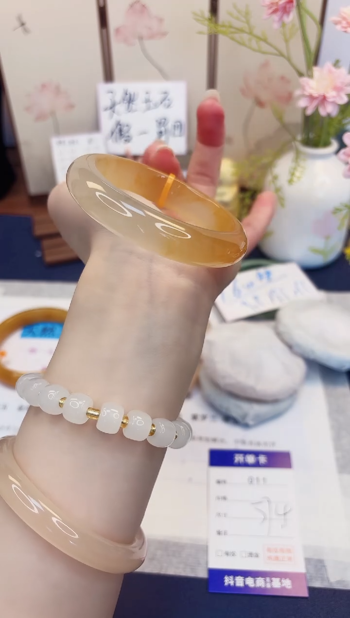 【闪购商品】石英质玉手镯未镶嵌11-财气镯-圈口57