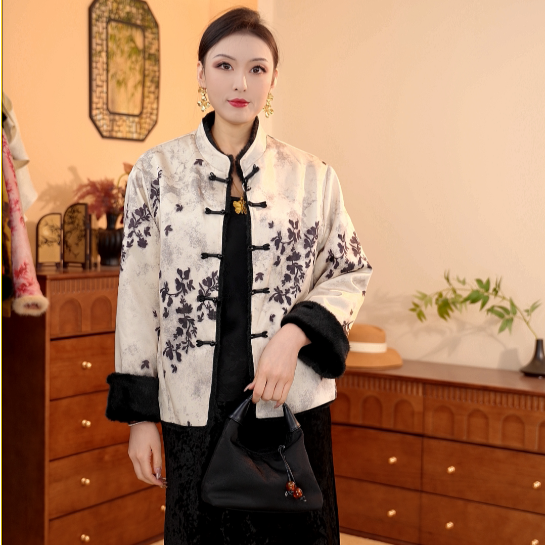 墨花映雪｜新中式百搭女士时尚复古气质国风上衣外套-6386