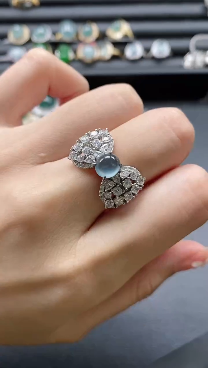 【闪购商品】翡翠戒指银S925镶嵌51511