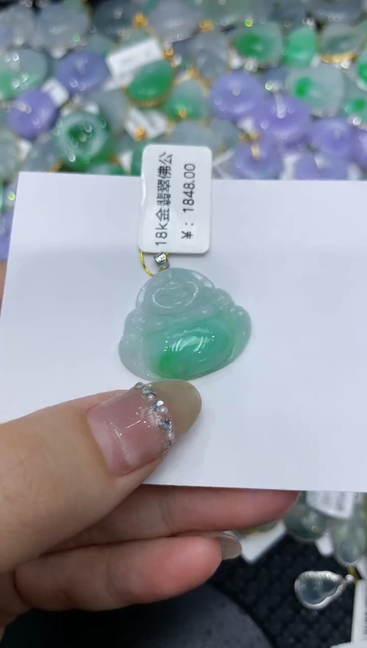 【闪购商品】翡翠颈饰18K金镶嵌222222222