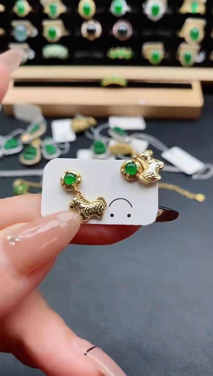 银S925镶嵌戒指翡翠1