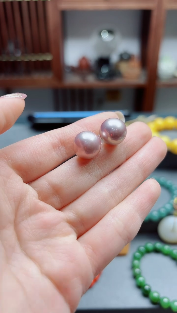 18K金镶嵌淡水珍珠耳饰18K金珍珠耳钉GW