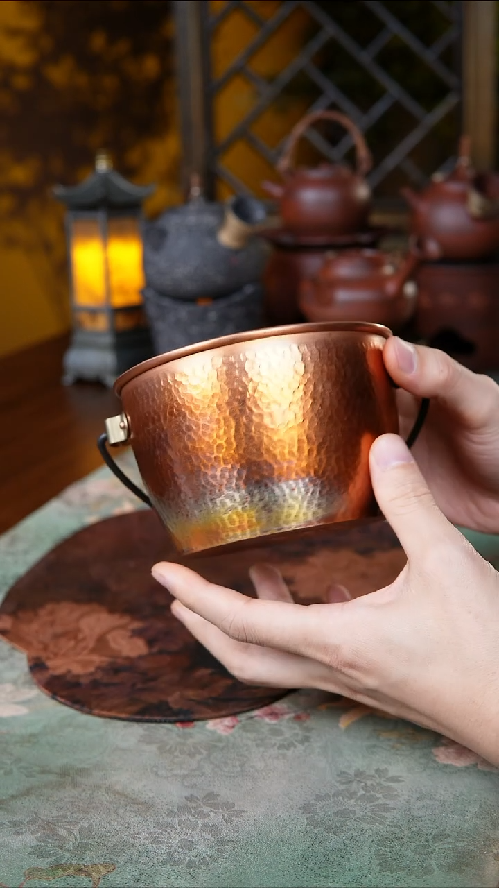 【闪购商品】春喜铜 小铜缸茶渣缸