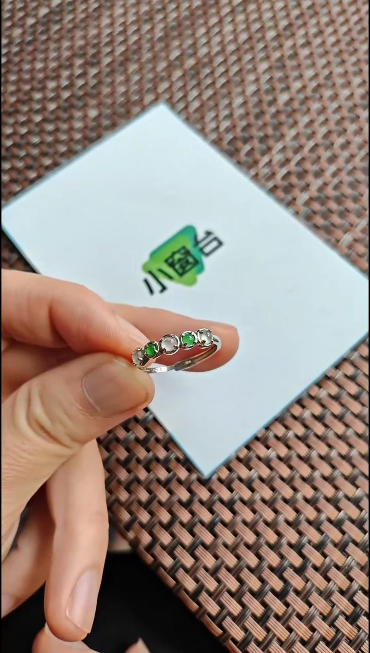 【闪购商品】翡翠戒指银S925镶嵌翡翠戒指S925银镶嵌