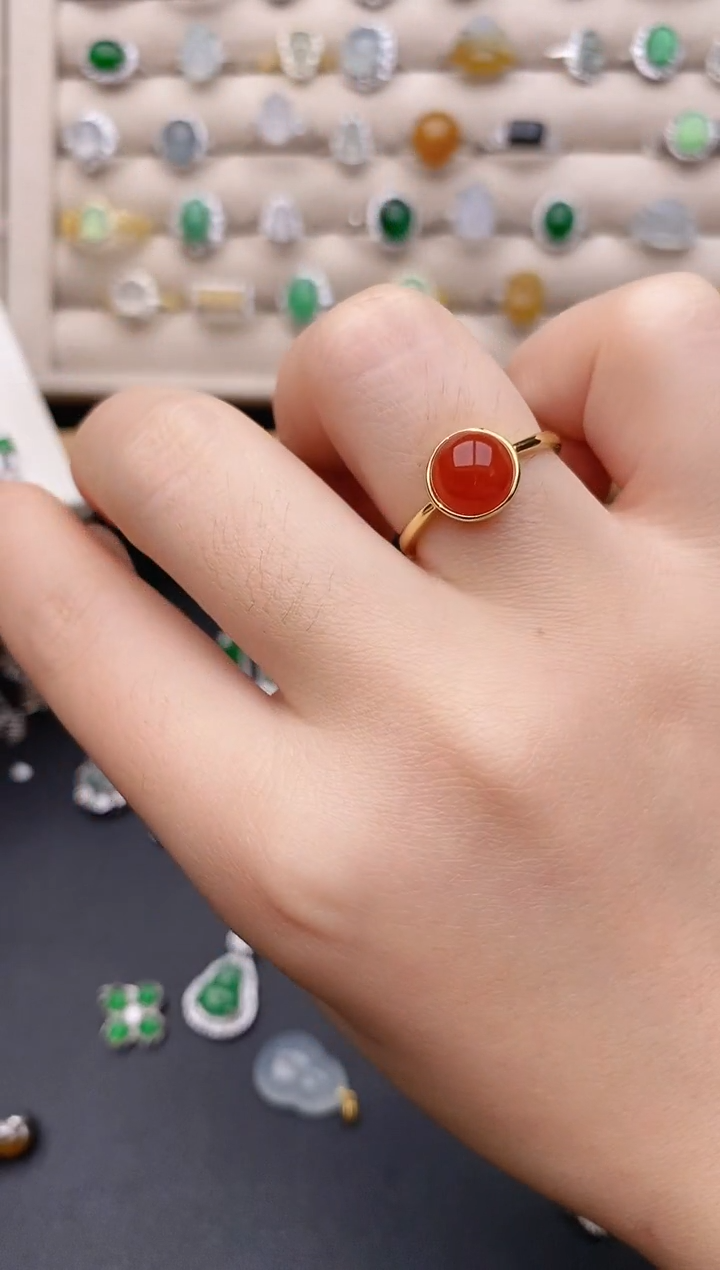 银S925镶嵌戒指玛瑙/玉髓0