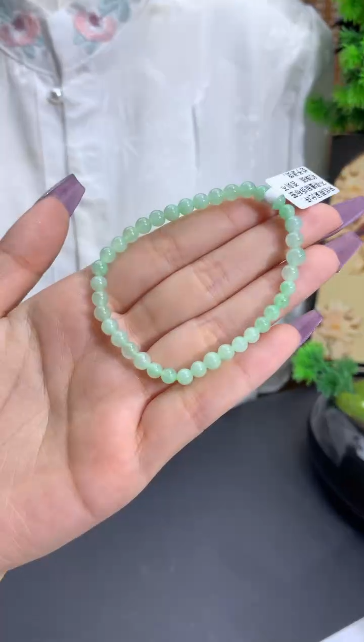 【闪购商品】翡翠手链未镶嵌卡4.5-5.5mm