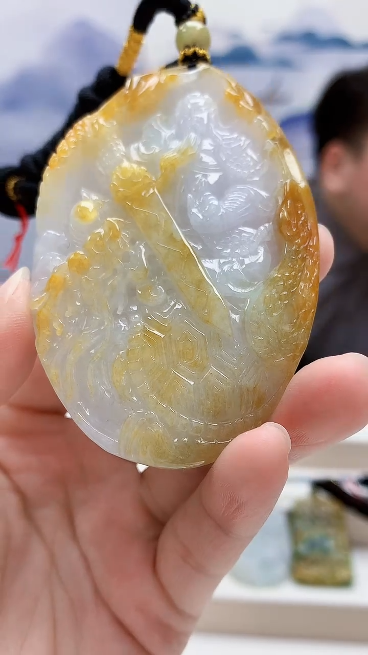 未镶嵌定制翡翠5060lr-毛货挂件44