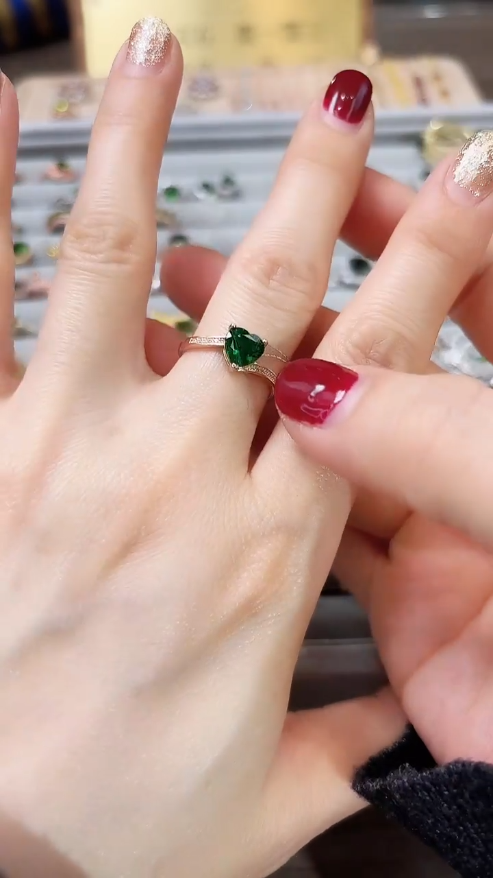 【闪购商品】透辉石戒指银S925镶嵌09