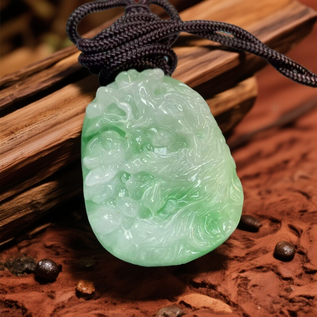 【大喜】浅绿雕刻牌吊坠KSU/WD2380精致吊坠女士多样性发一