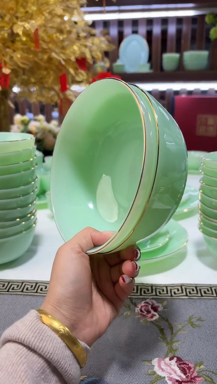 玉瓷6.5英寸面碗2个