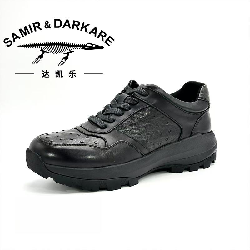 SAMIR&DARKARE/达凯乐男士百搭四季款鸵鸟皮男皮鞋耐磨真皮皮鞋