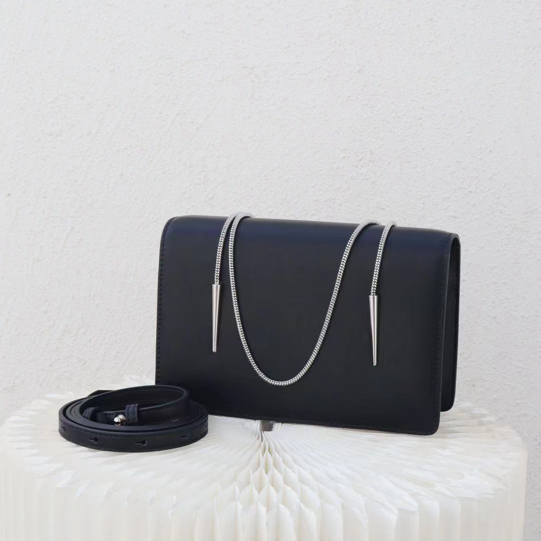 【芝麻集】SLBL-184-黑色休闲简约百搭腋下斜跨女包