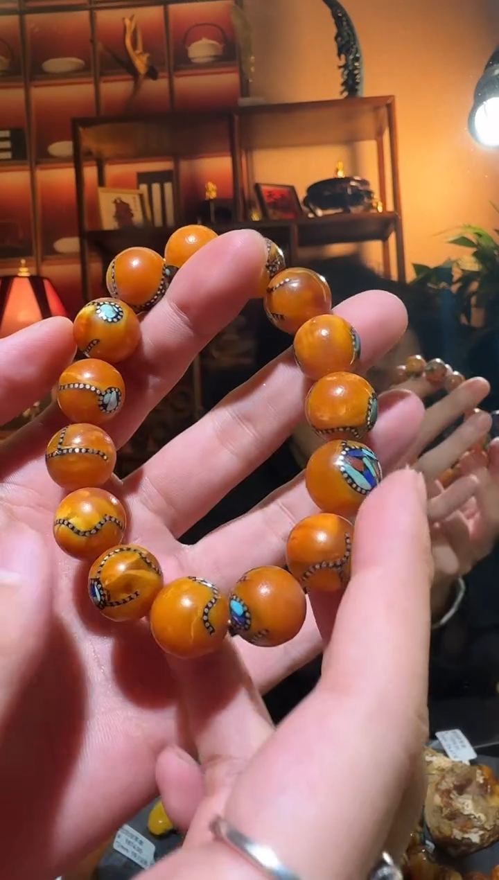 蜜蜡颈饰未镶嵌3402天然蜜蜡珠宝奇石