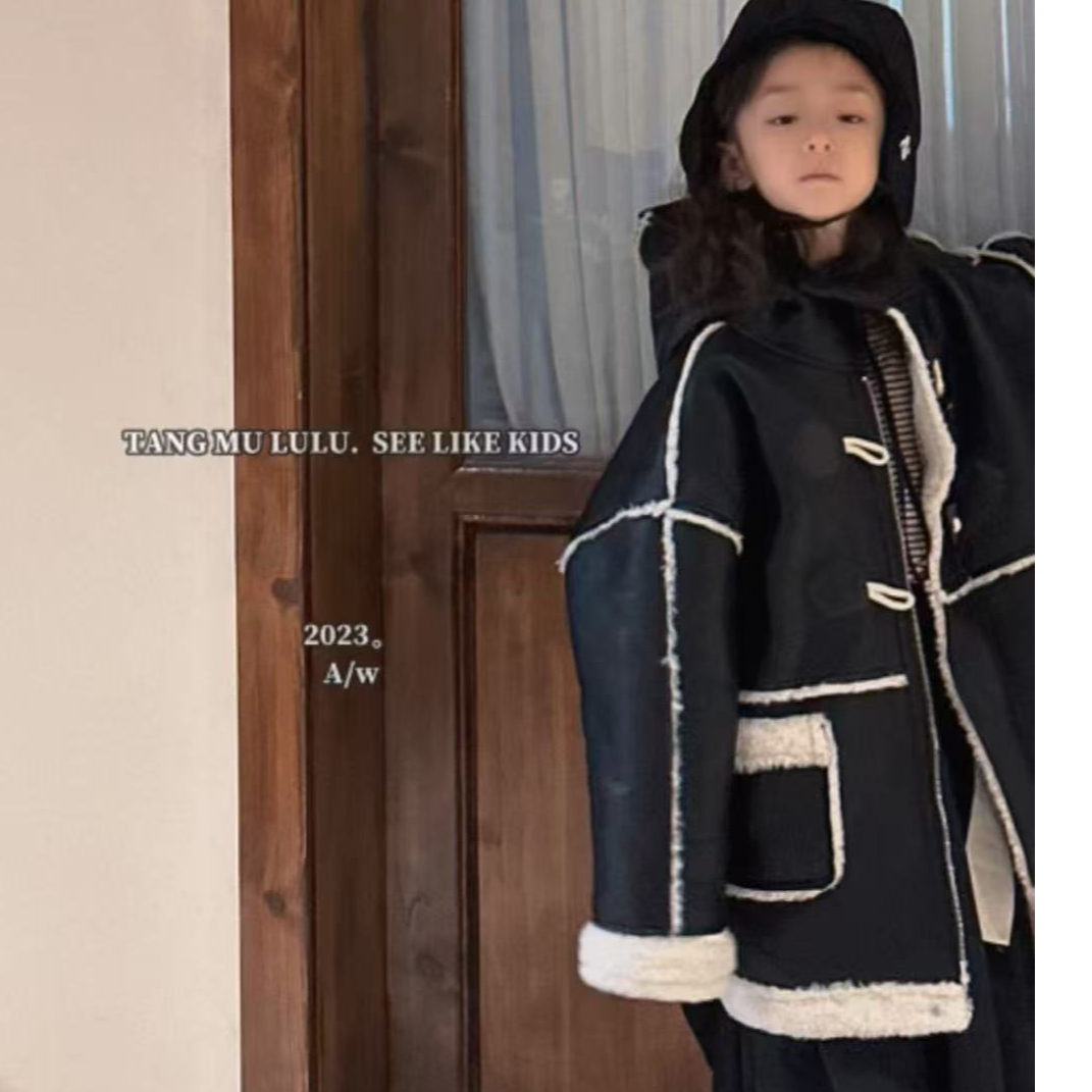 510103 韩版新款冬款时尚儿童洋气百搭休闲皮毛外套